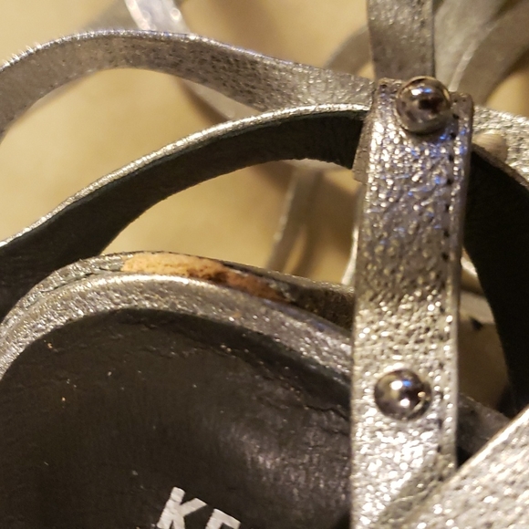 Kenneth Cole Silver Embellished Tie Up Platforms - Picture 6 of 7